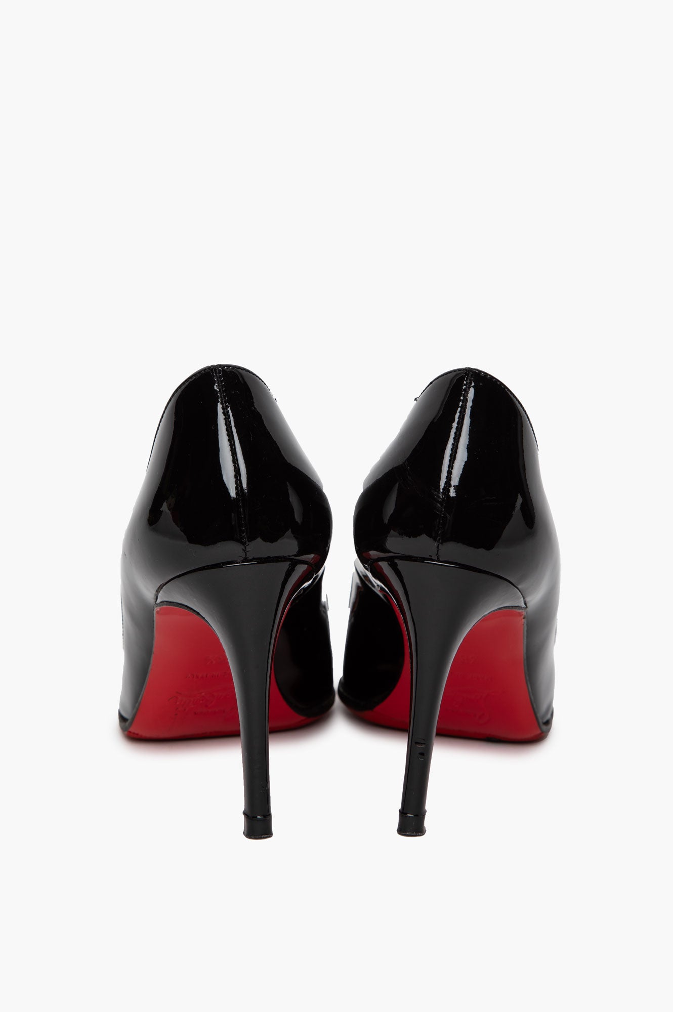 Christian Louboutin Black Patent Simple Pump 85 Size 35.5