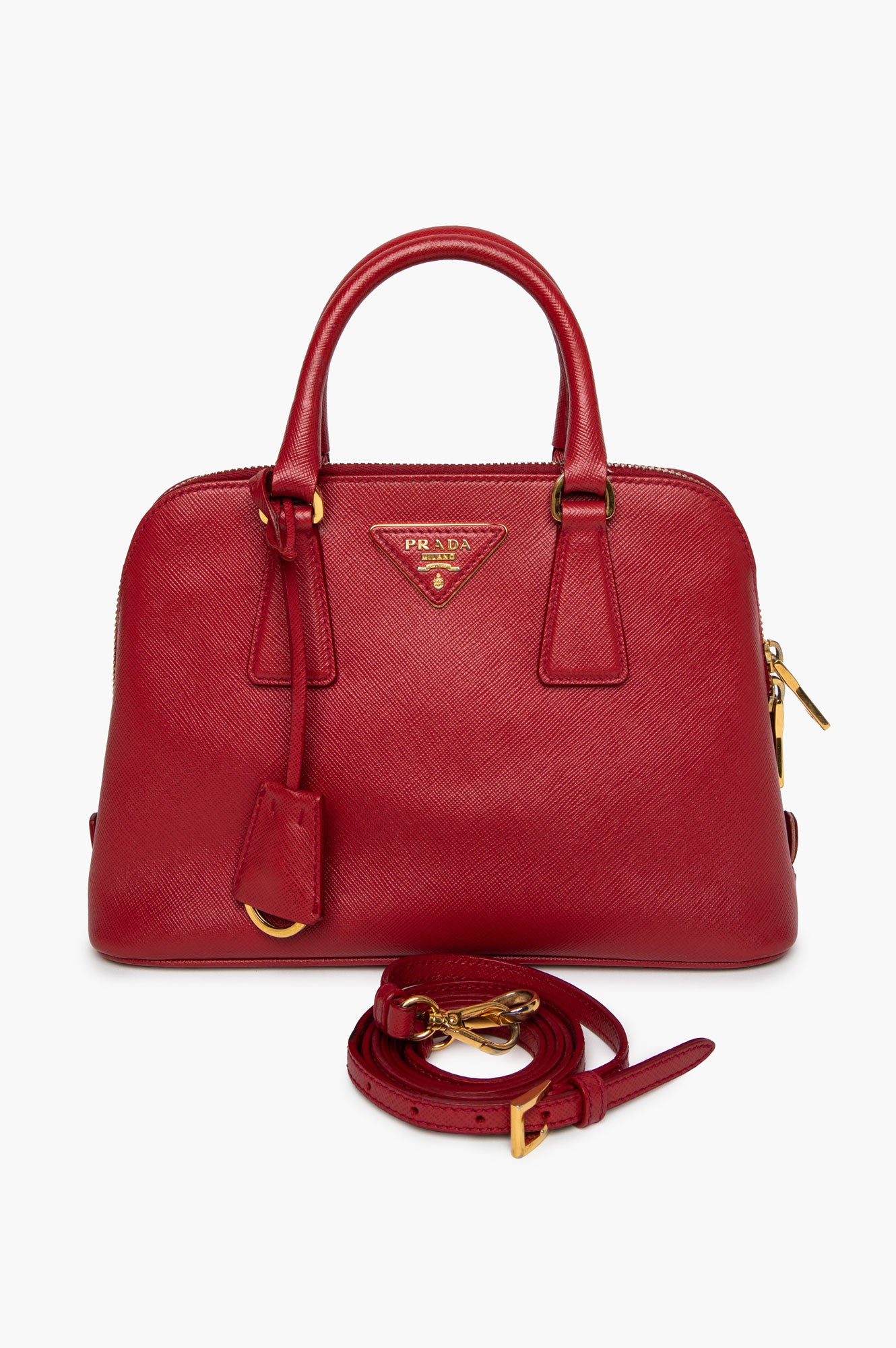 Prada Pink Saffiano Lux Small Promenade Bag