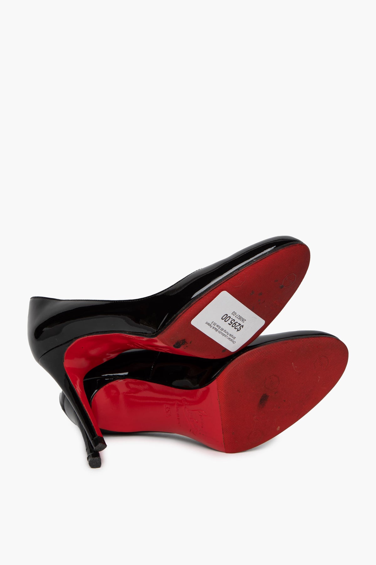 Christian Louboutin Black Patent Simple Pump 85 Size 35.5