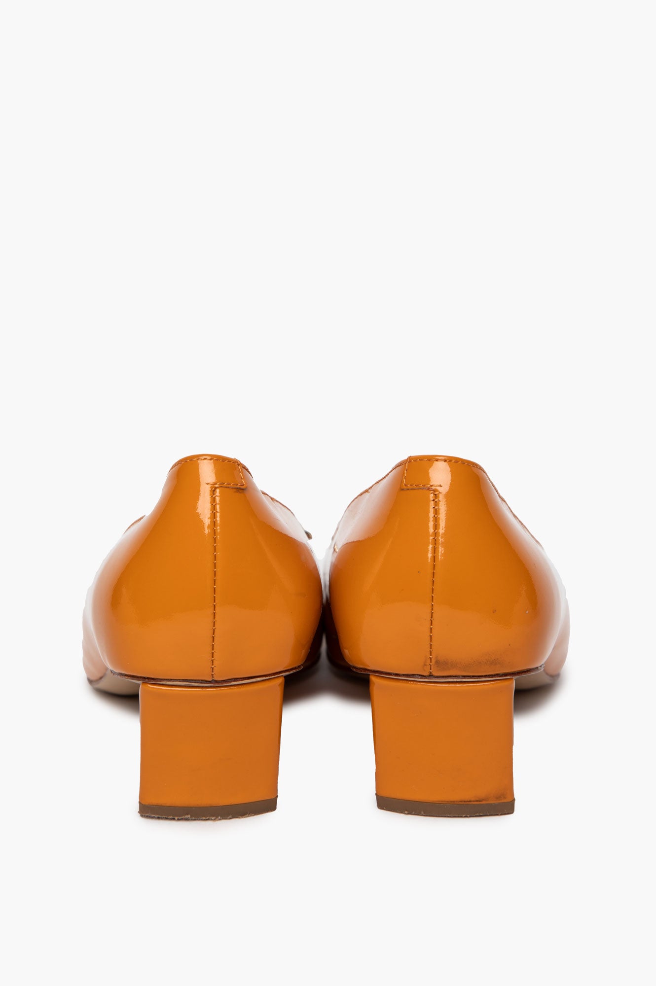 Roger Vivier Orange Patent Belle Vivier 45 Pumps Size 36.5
