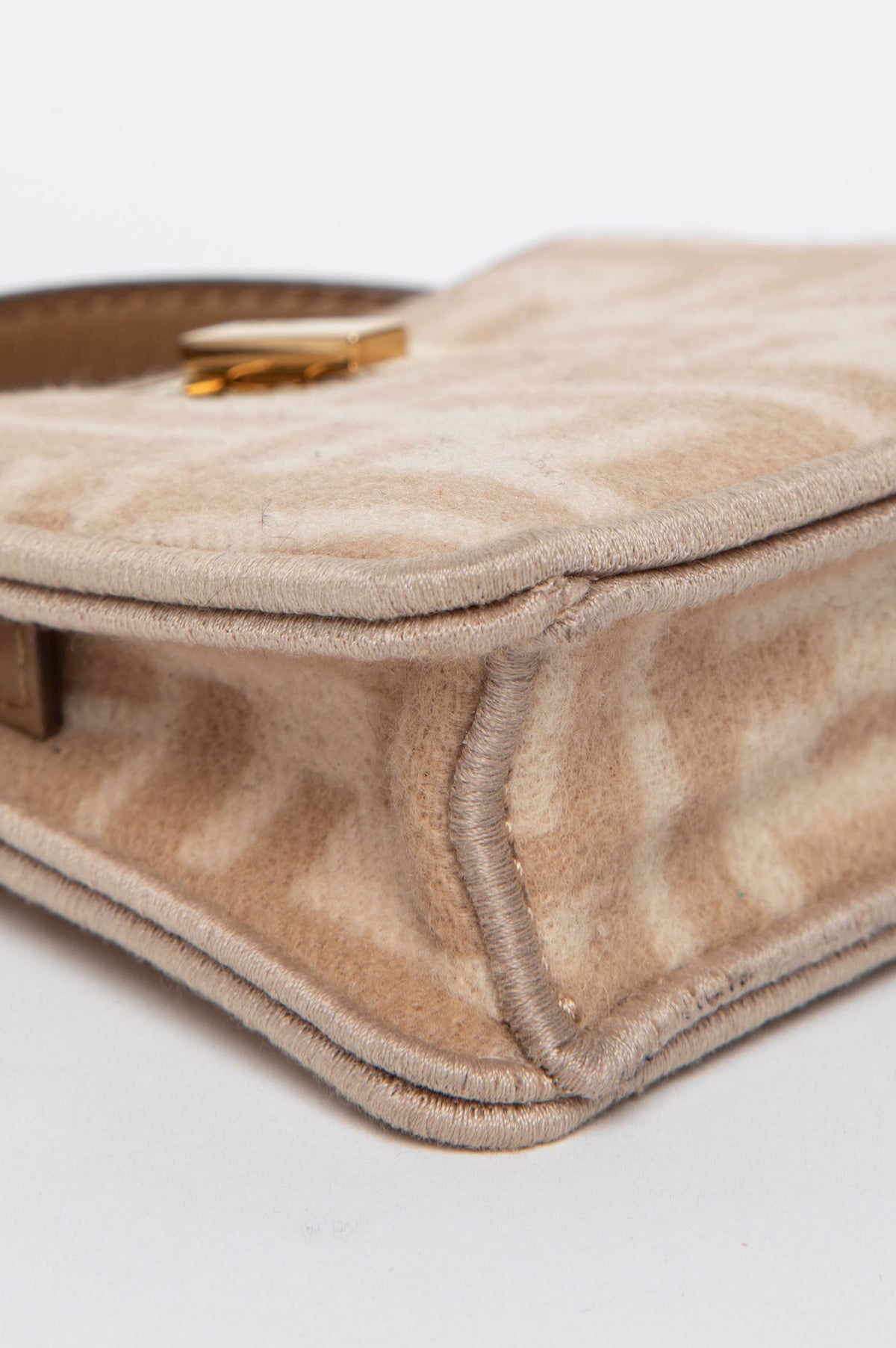 Fendi Beige FF Monogram Wool Nano Peekaboo Bag Charm
