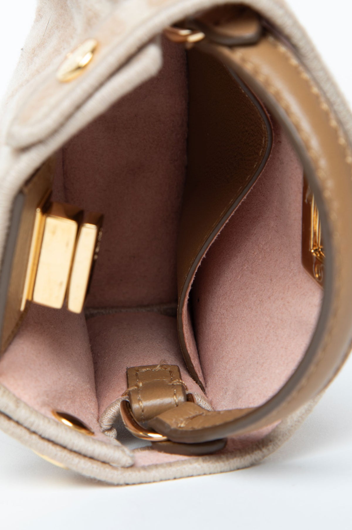 Fendi Beige FF Monogram Wool Nano Peekaboo Bag Charm