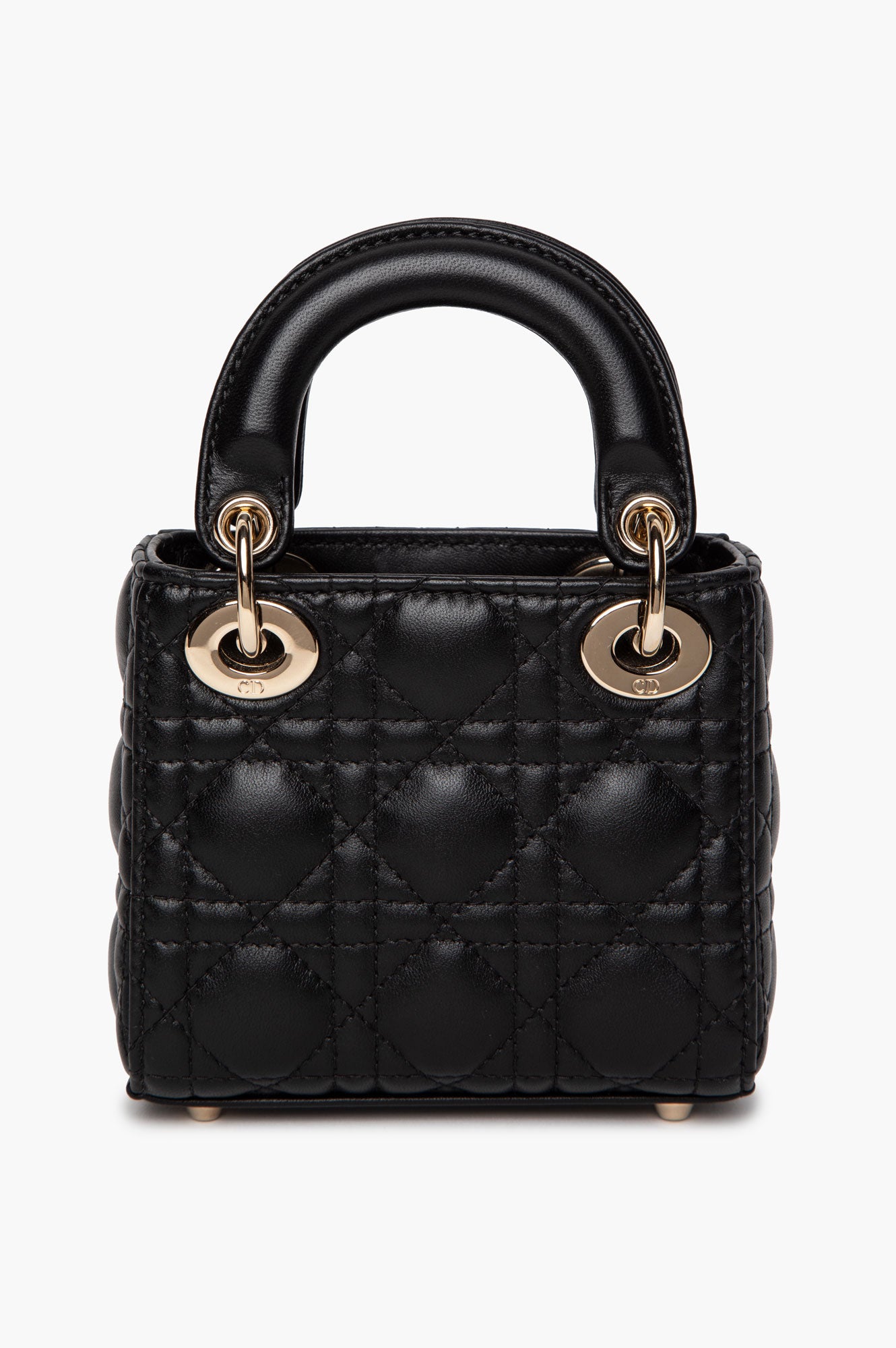 Christian Dior Black Cannage Lambskin Lady Dior Micro Bag