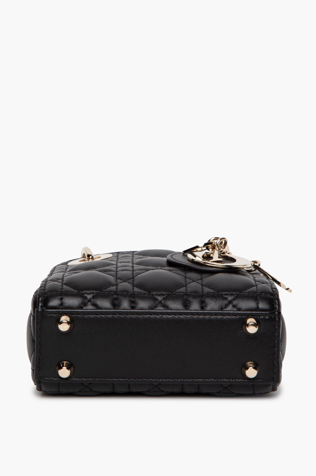 Christian Dior Black Cannage Lambskin Lady Dior Micro Bag