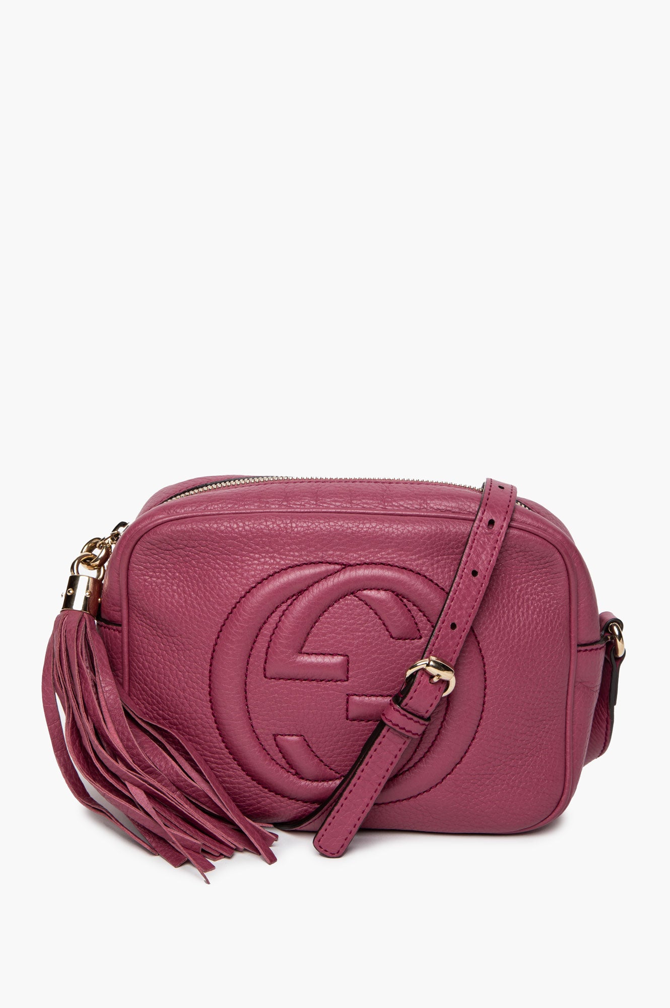 Gucci Peonia Pebbled Calfskin Small Soho Disco Crossbody Bag