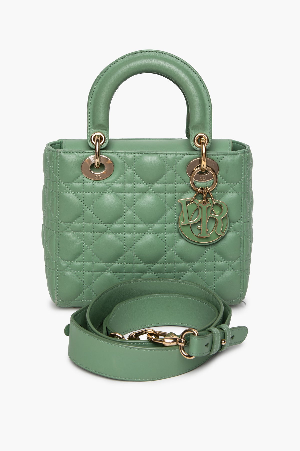 Christian Dior Small Matcha Green Lambskin ABCDior Lady Dior