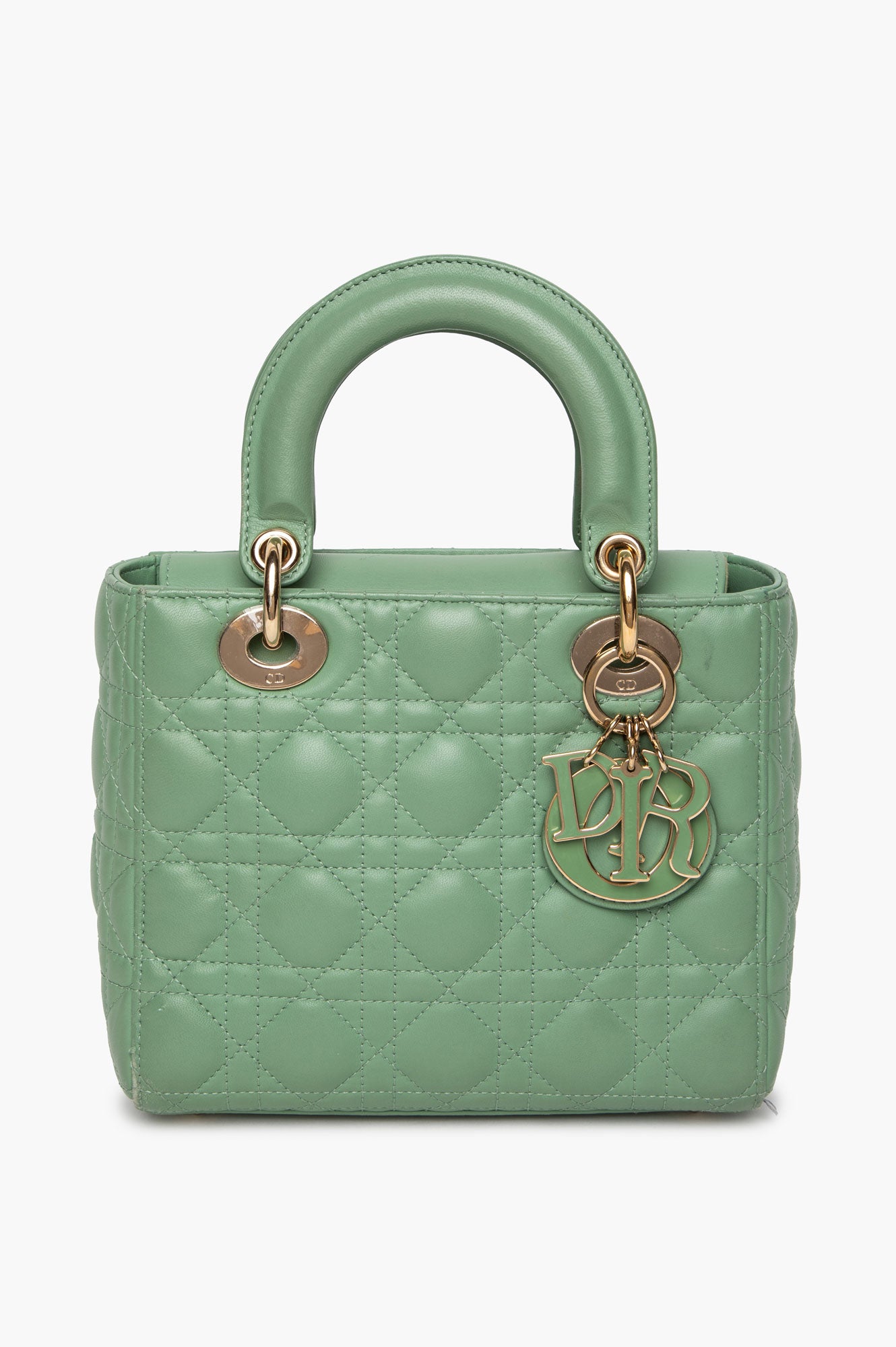 Christian Dior Small Matcha Green Lambskin ABCDior Lady Dior