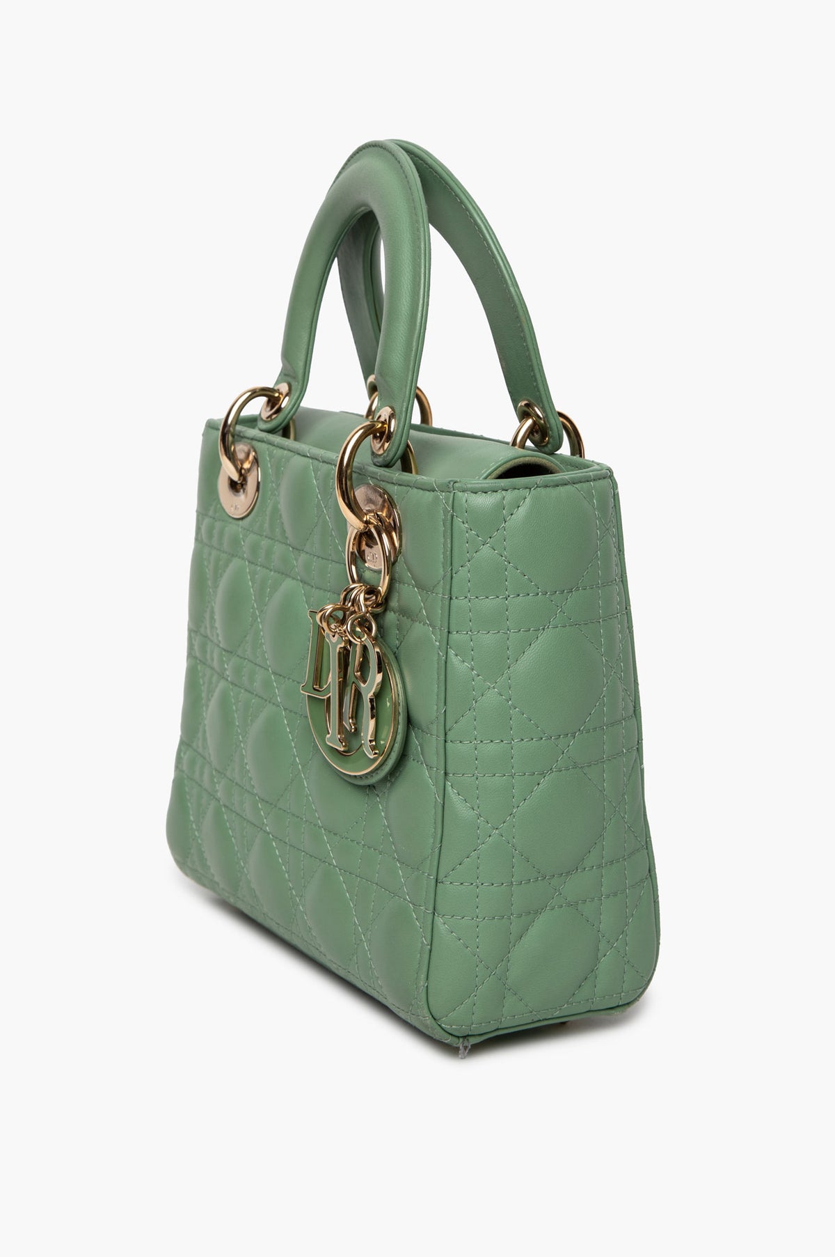 Christian Dior Small Matcha Green Lambskin ABCDior Lady Dior