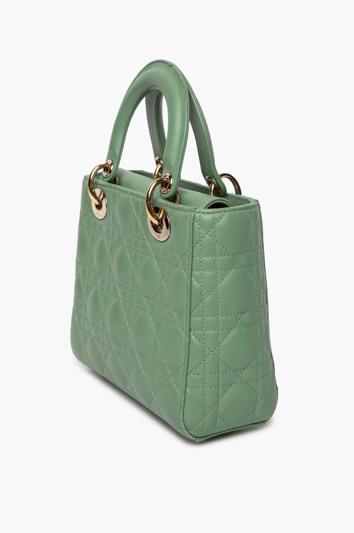 Christian Dior Small Matcha Green Lambskin ABCDior Lady Dior