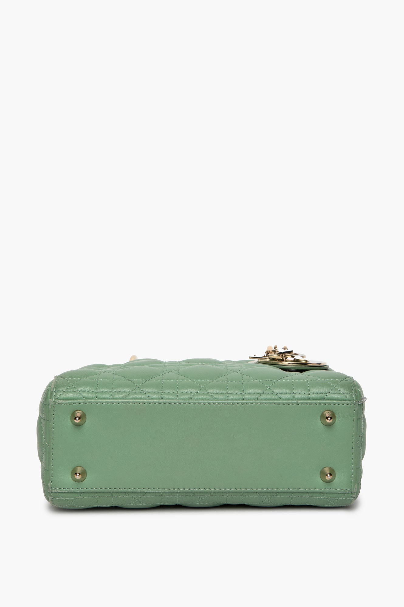 Christian Dior Small Matcha Green Lambskin ABCDior Lady Dior