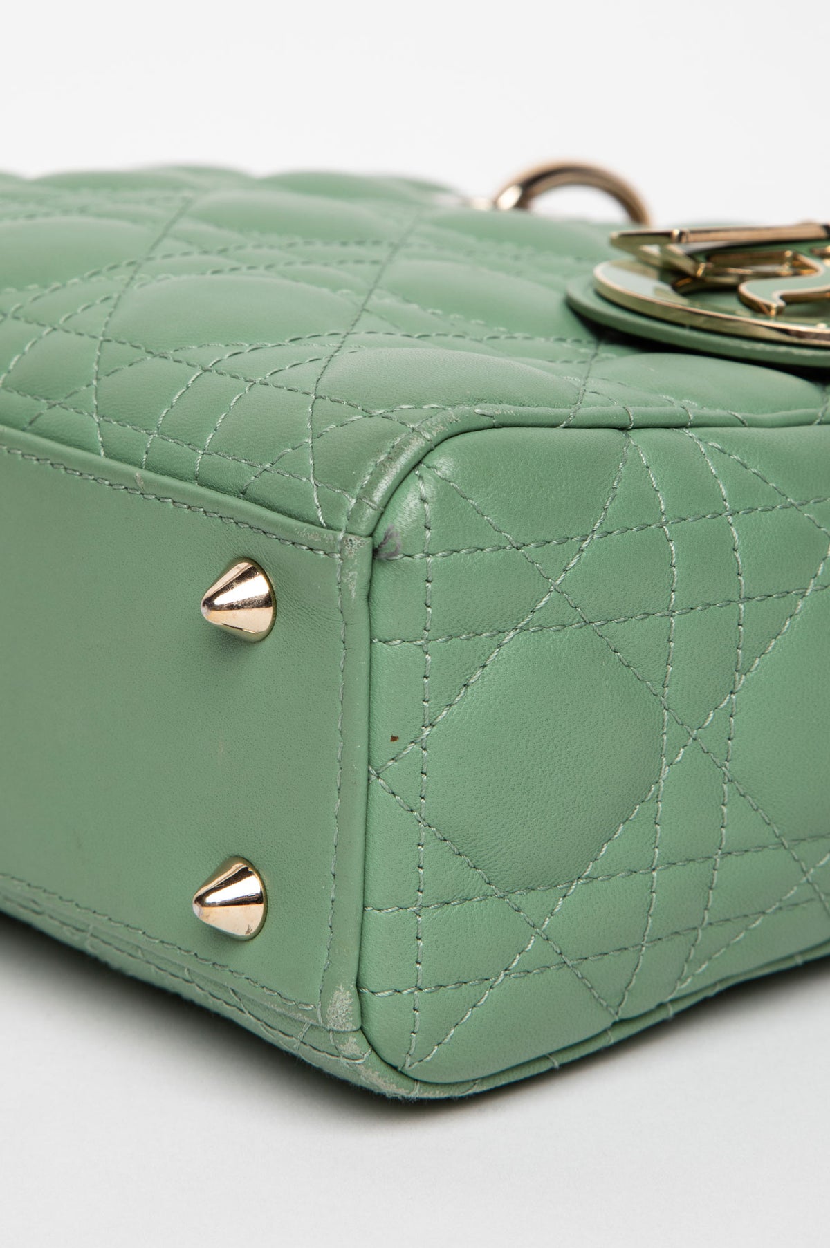 Christian Dior Small Matcha Green Lambskin ABCDior Lady Dior