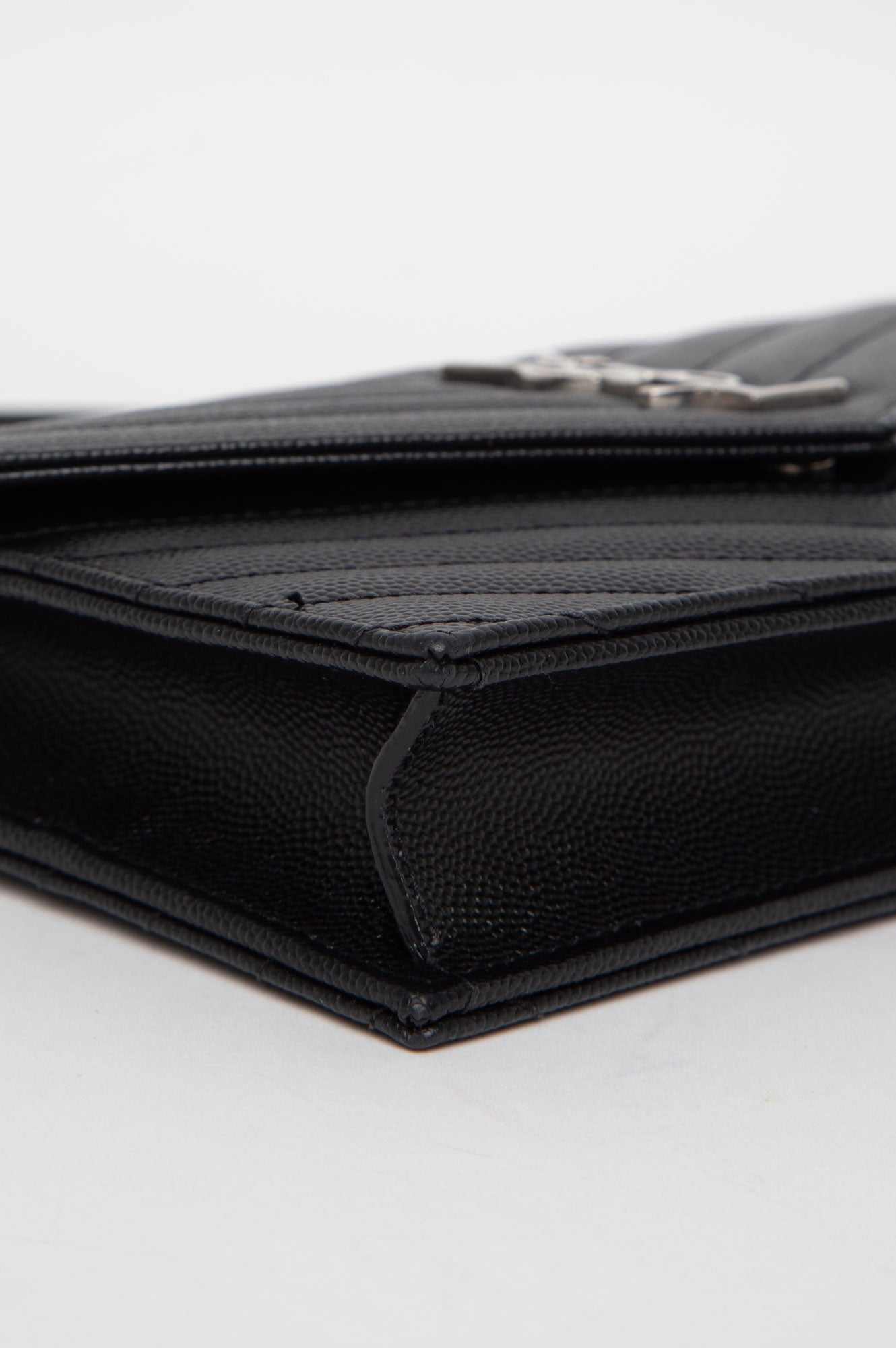 Saint Laurent Black Cassandre Wallet on Chain Bag