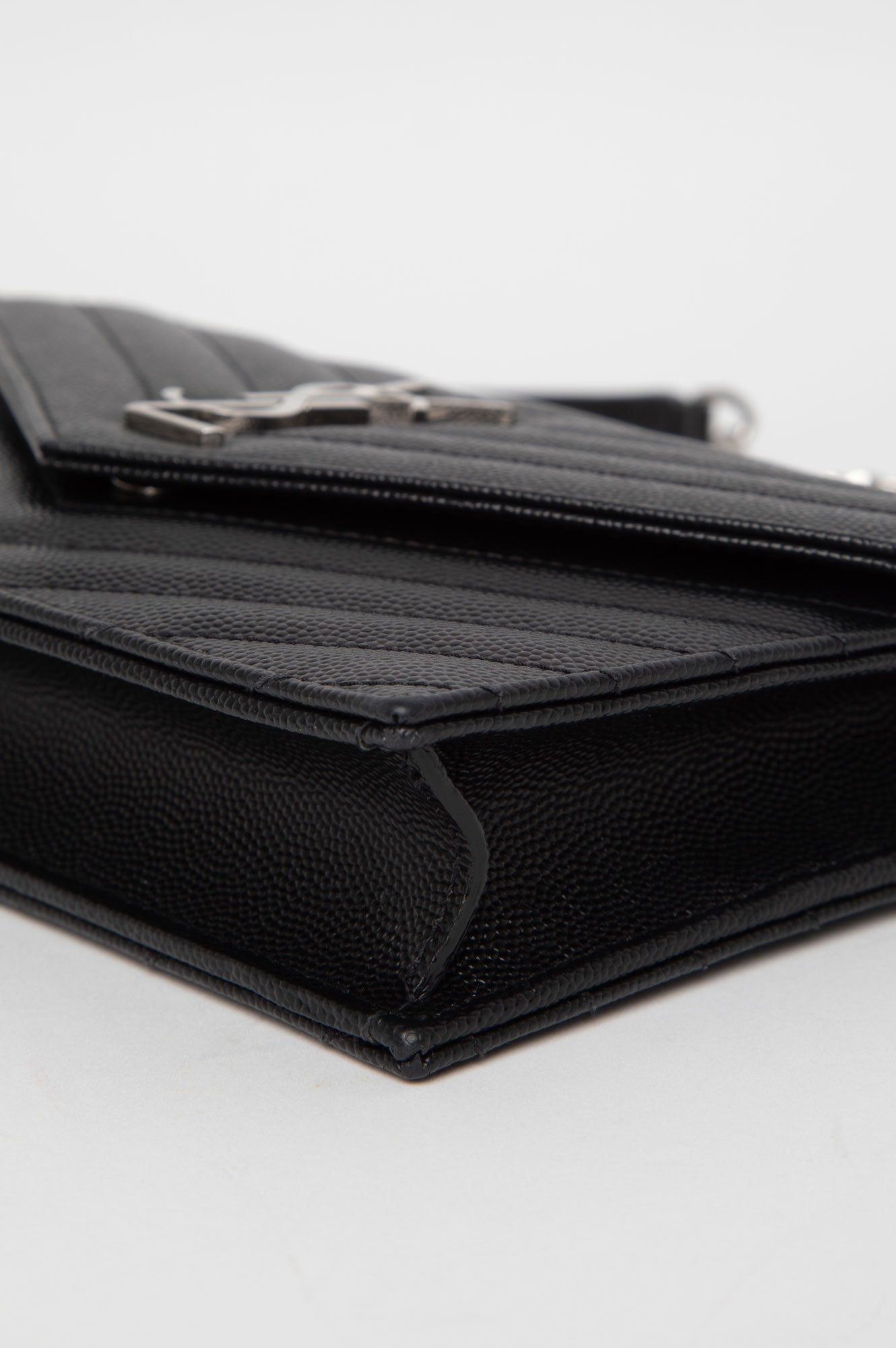 Saint Laurent Black Cassandre Wallet on Chain Bag