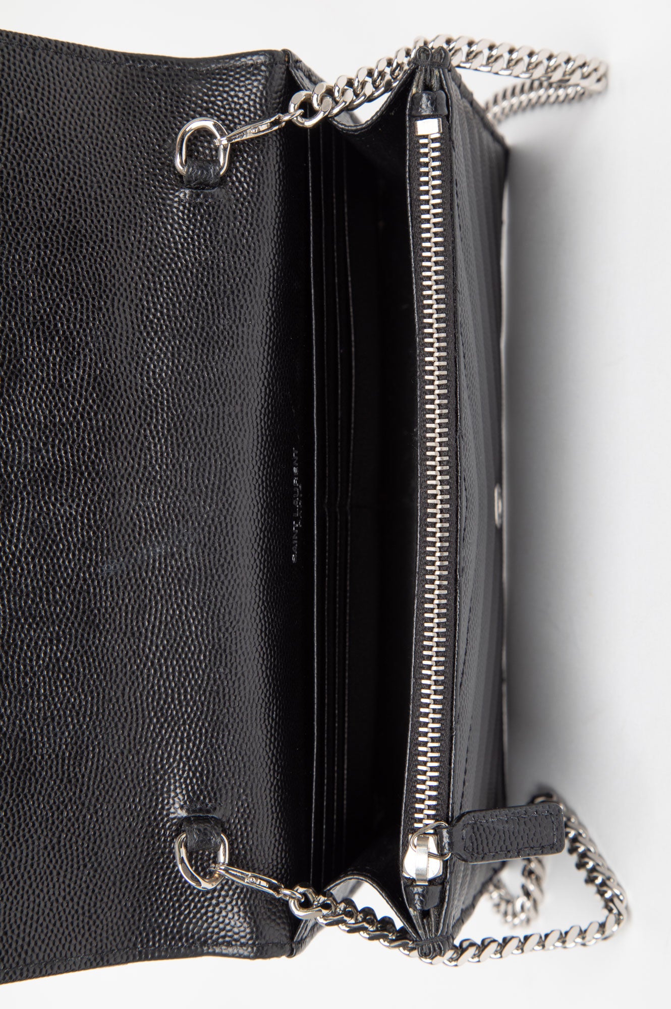 Saint Laurent Black Cassandre Wallet on Chain Bag