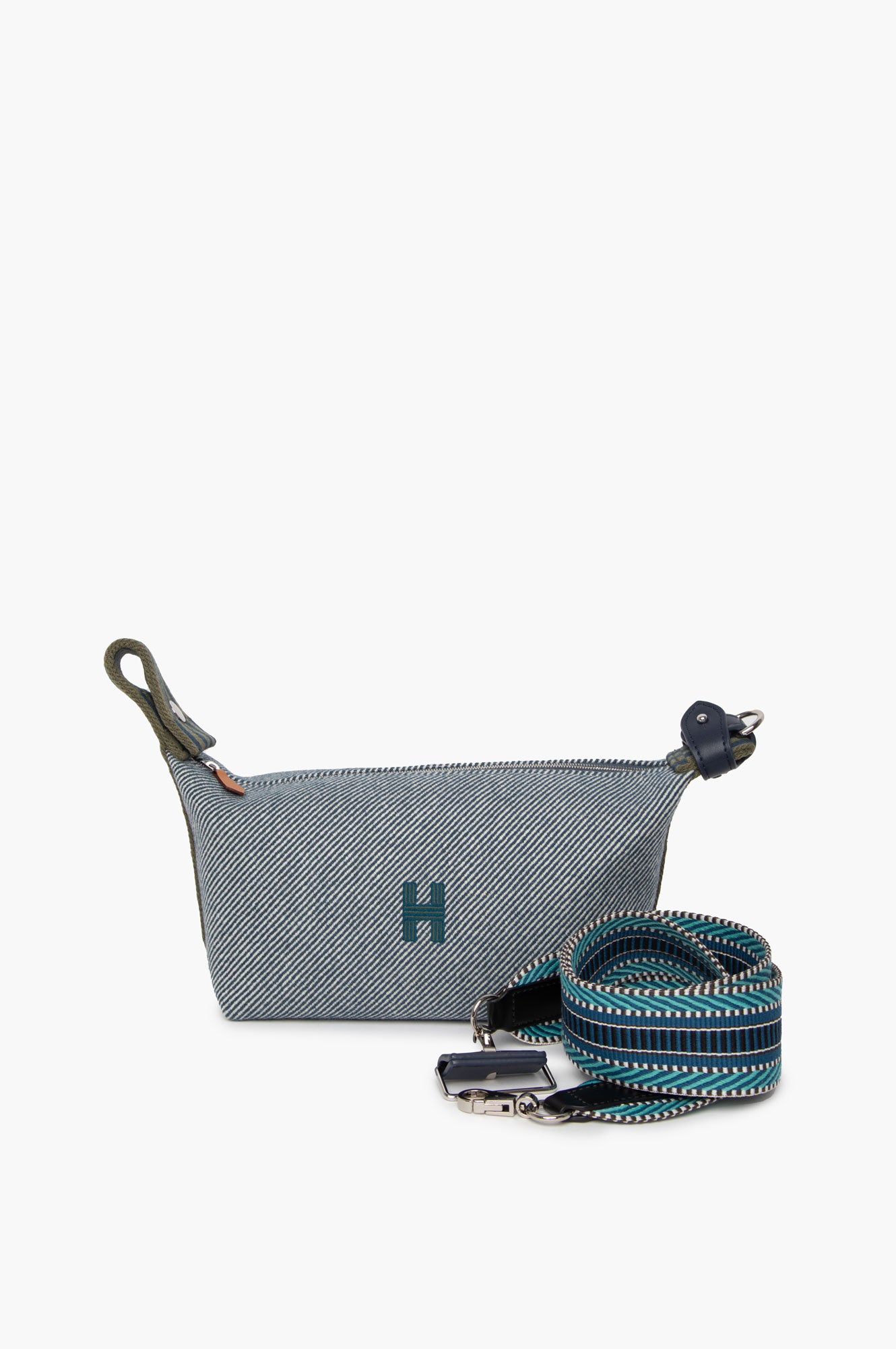 Hermes Blue Brade-A-Brac Medium Bag with Strap