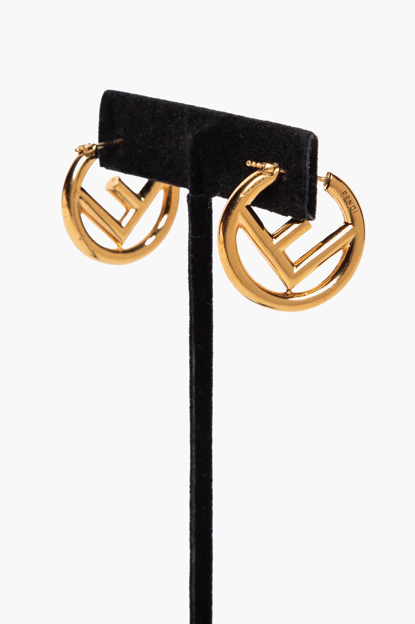 Fendi Gold Finish F is Fendi Hoop Earrings