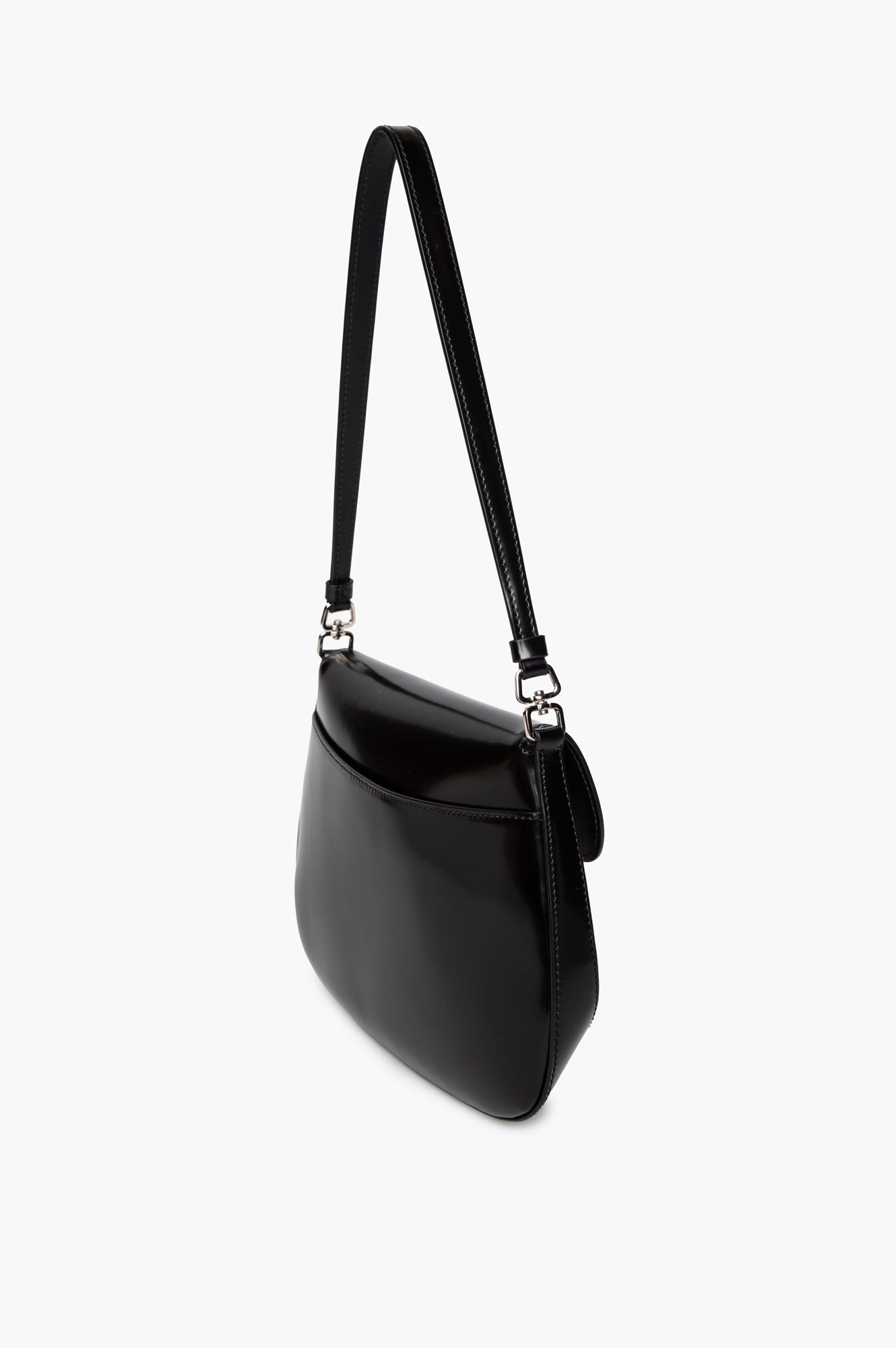 Prada Black Shiny Calfskin Cleo Shoulder Bag