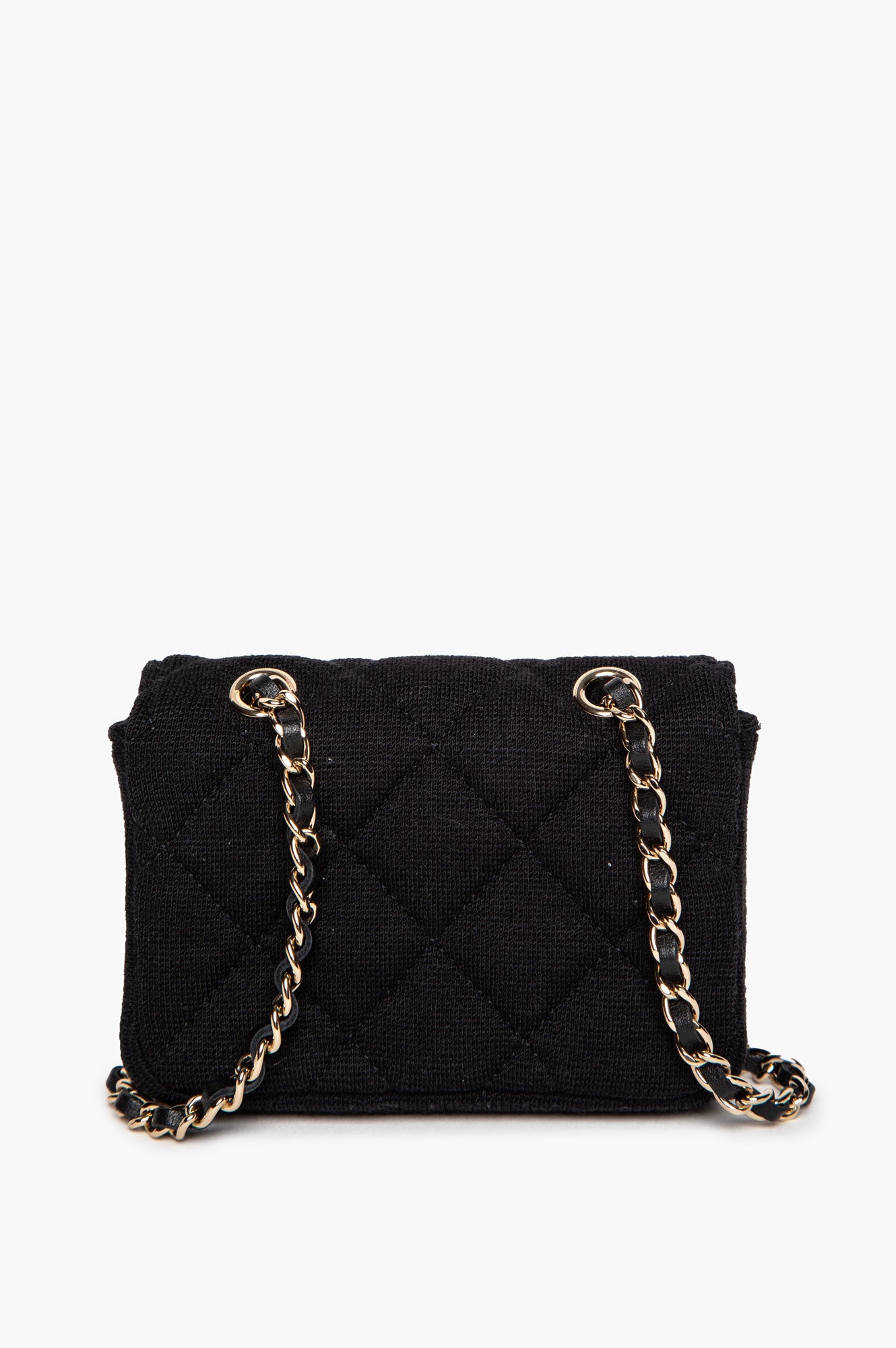 Chanel Black Quilted Jersey GHW Belt Bag