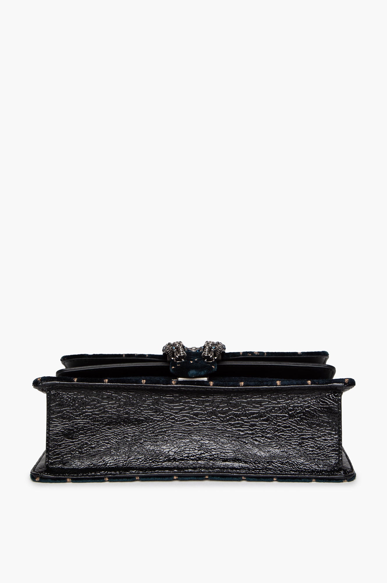 Gucci Dark Teal Velvet Crystal Embellished Small Dionysus Bag