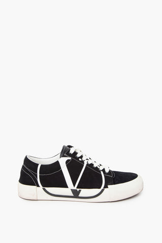 Valentino Black V Logo Canvas Sneaker Size 40.5