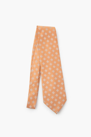 Hermes Orange With Square Pattern Tie