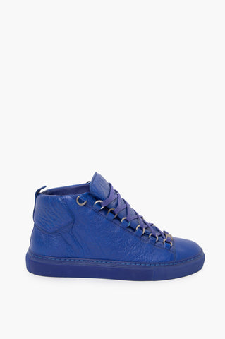 Balenciaga Blue Leather High Top Sneaker Size 39