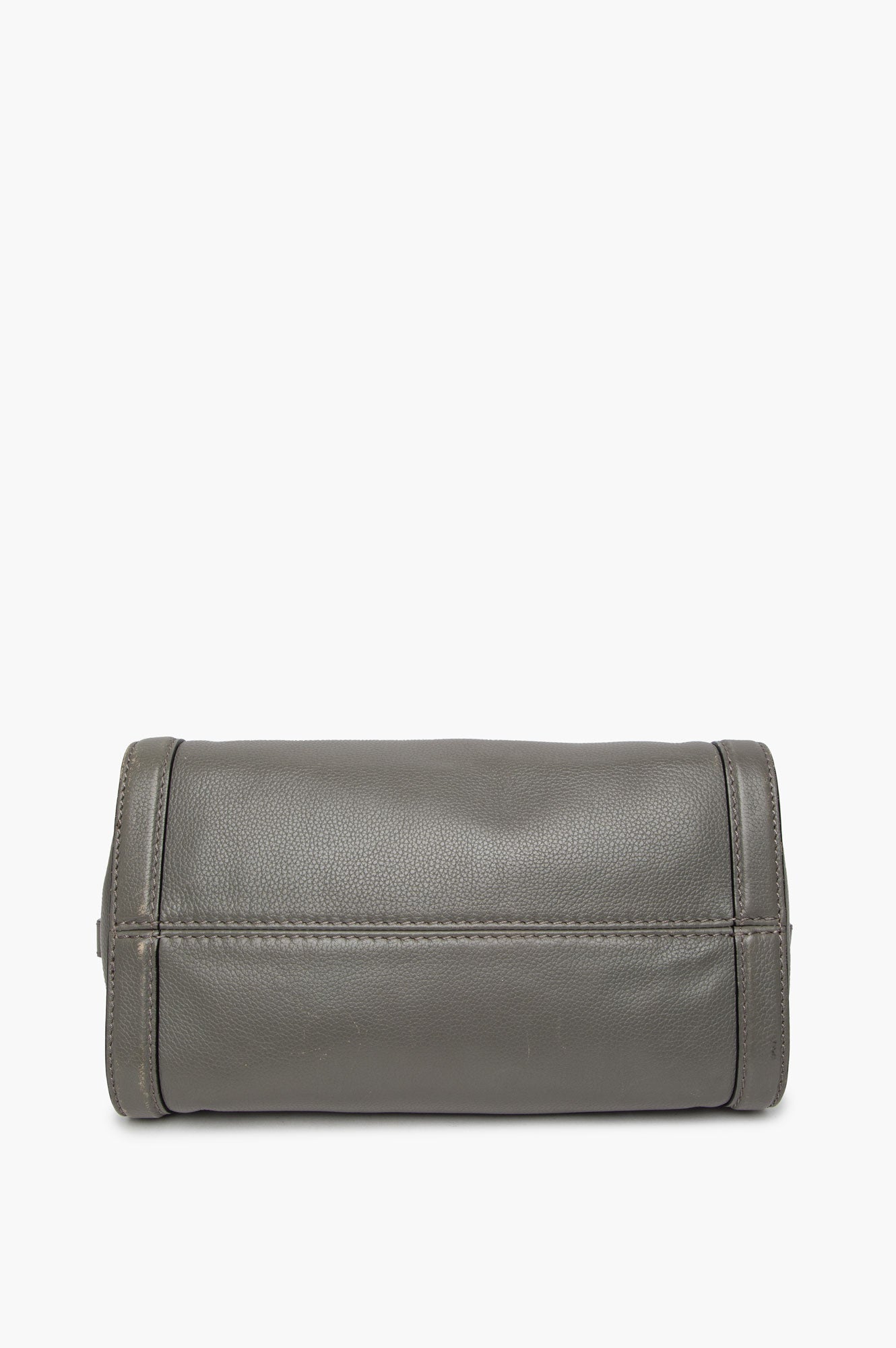 Alexander McQueen Grey Pebbled Skull Padlock Bag