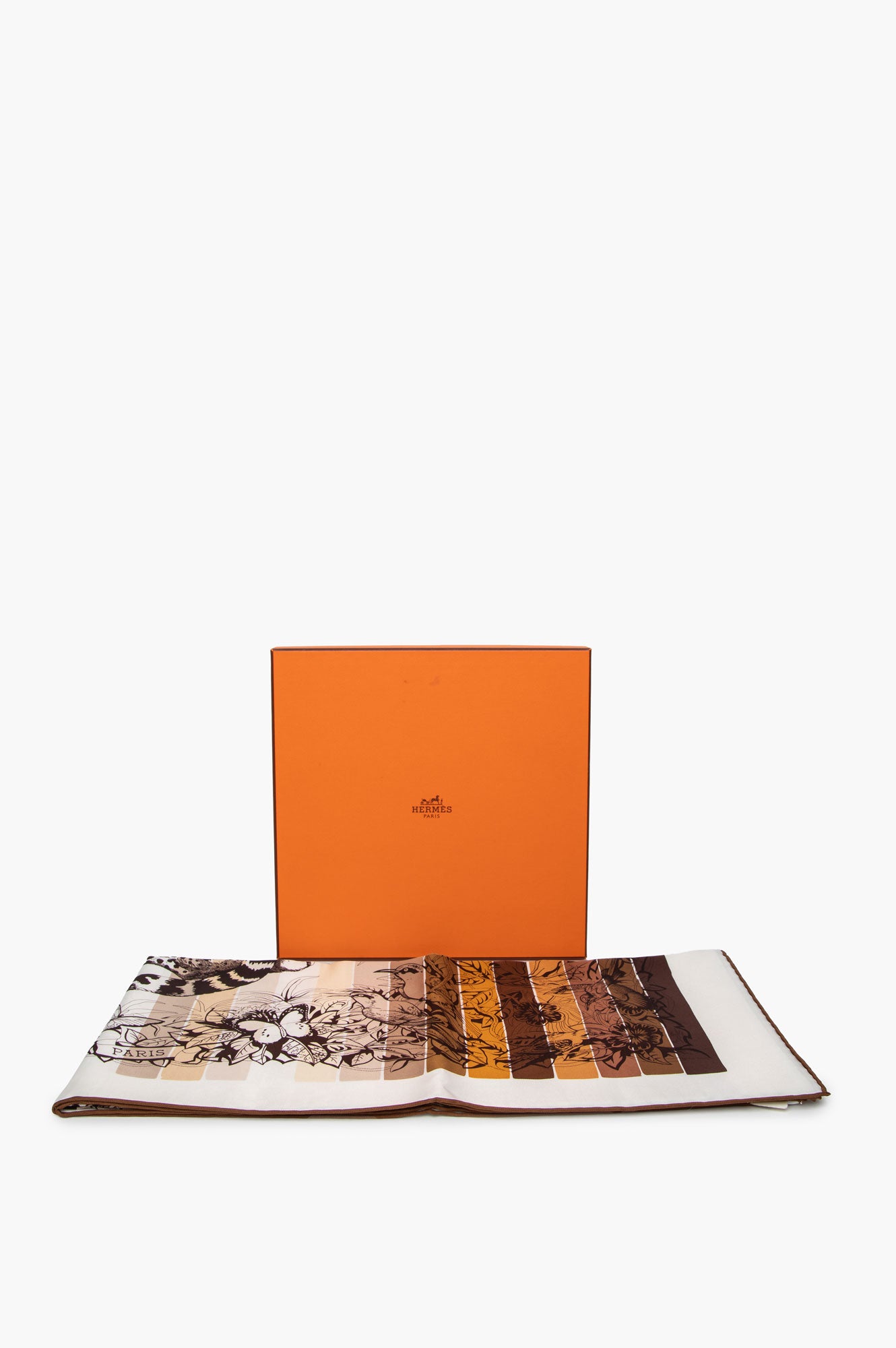 Hermes Brown Jungle Love Silk Twill Scarf 90