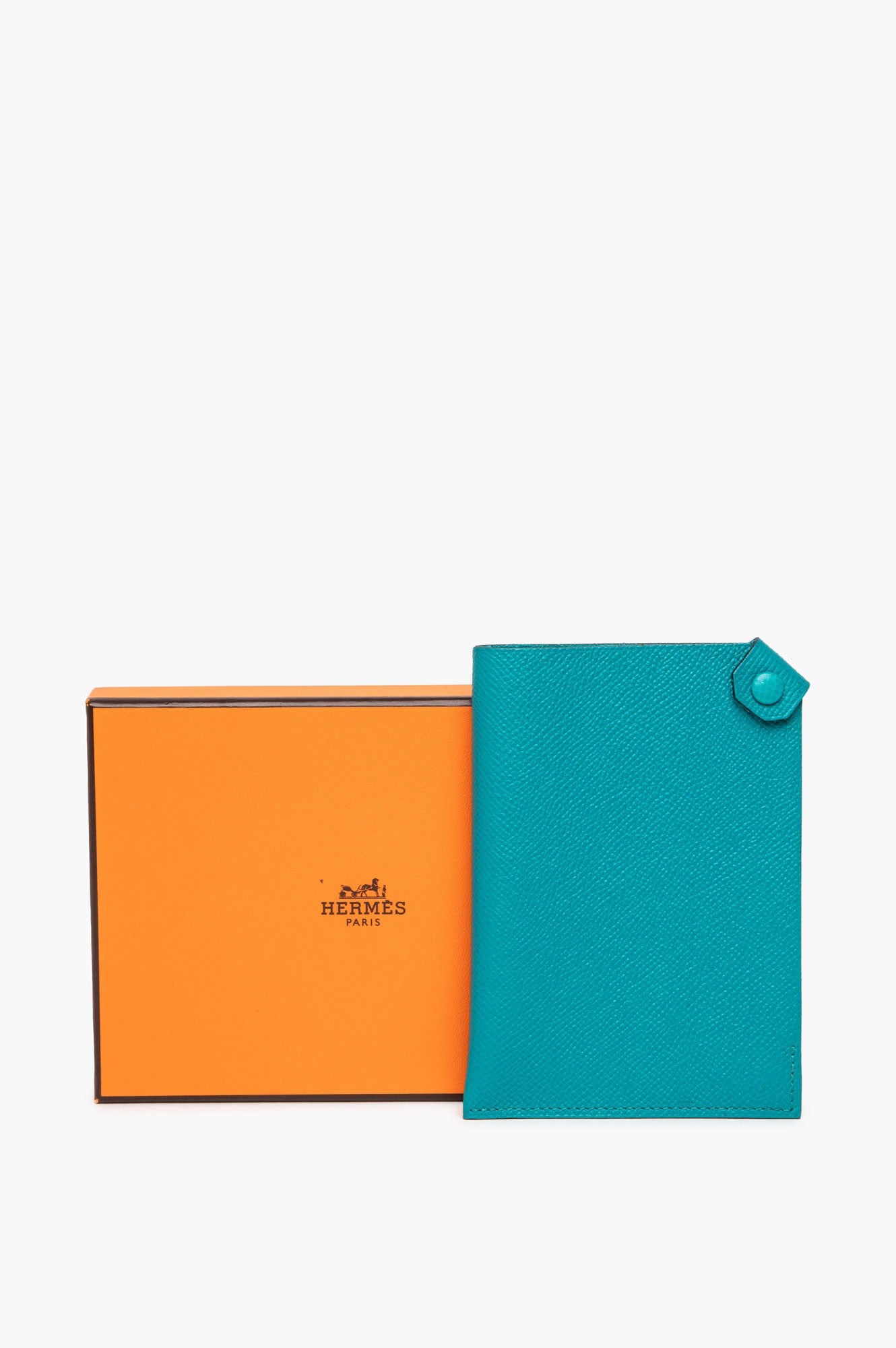 Hermes Malachite Epsom Leather Tarmac PM Passport Holder