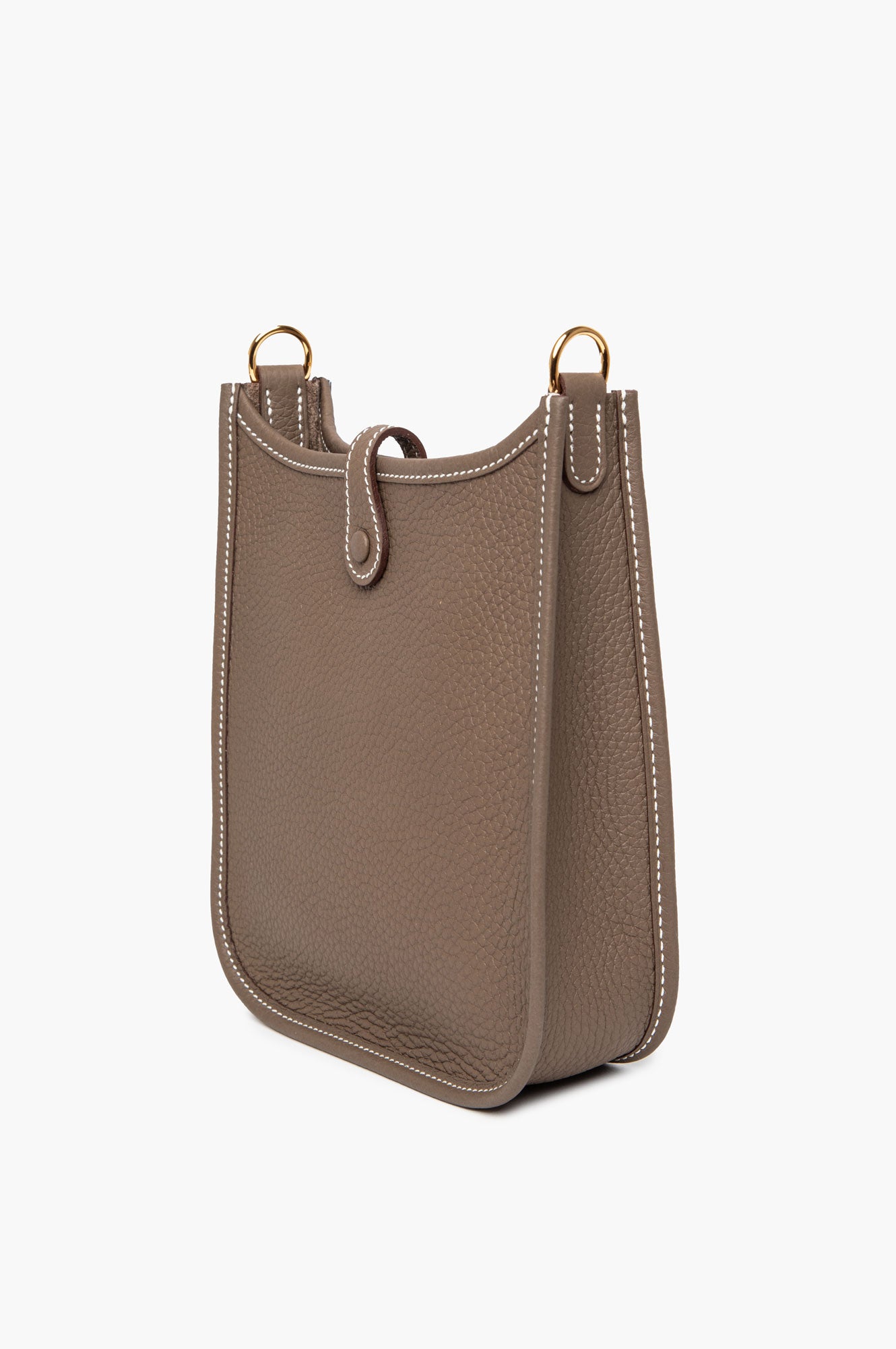 Hermes Mini Evelyne in Etaupe Clemence Leather GHW