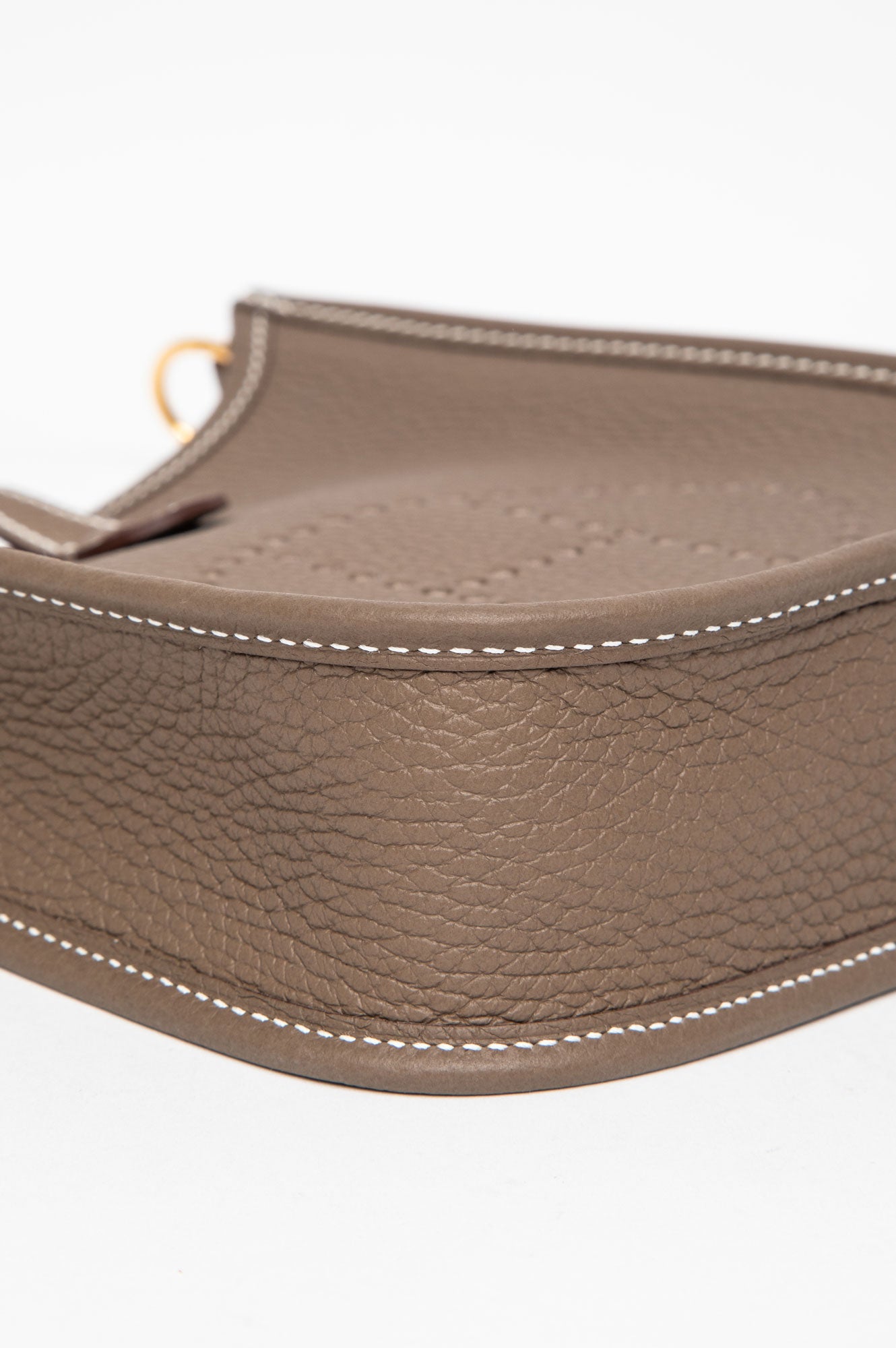 Hermes Mini Evelyne in Etaupe Clemence Leather GHW