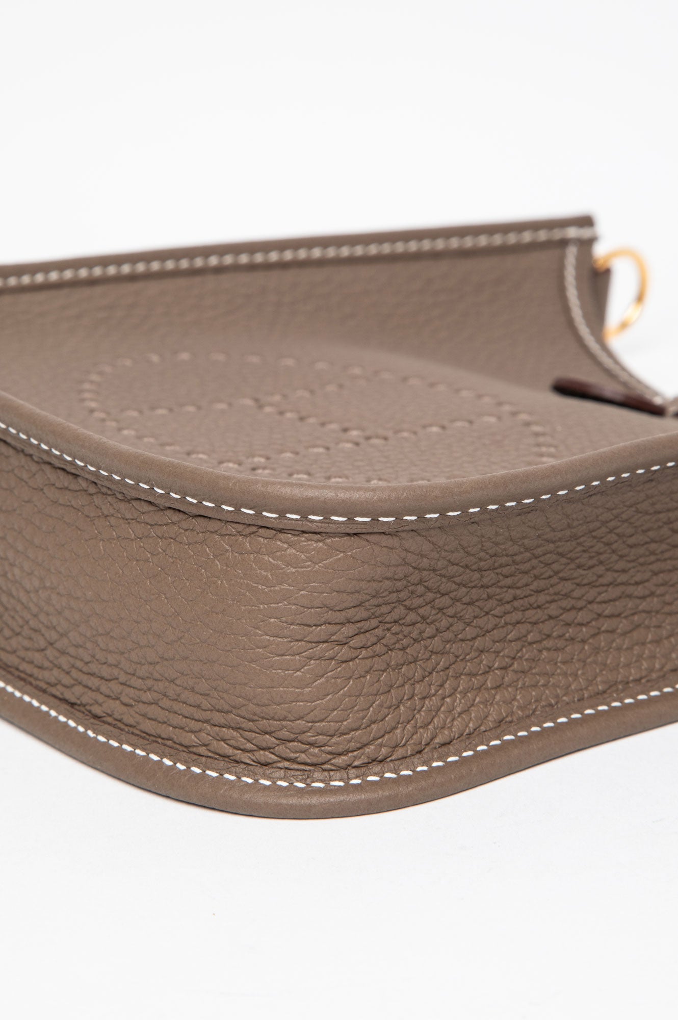 Hermes Mini Evelyne in Etaupe Clemence Leather GHW