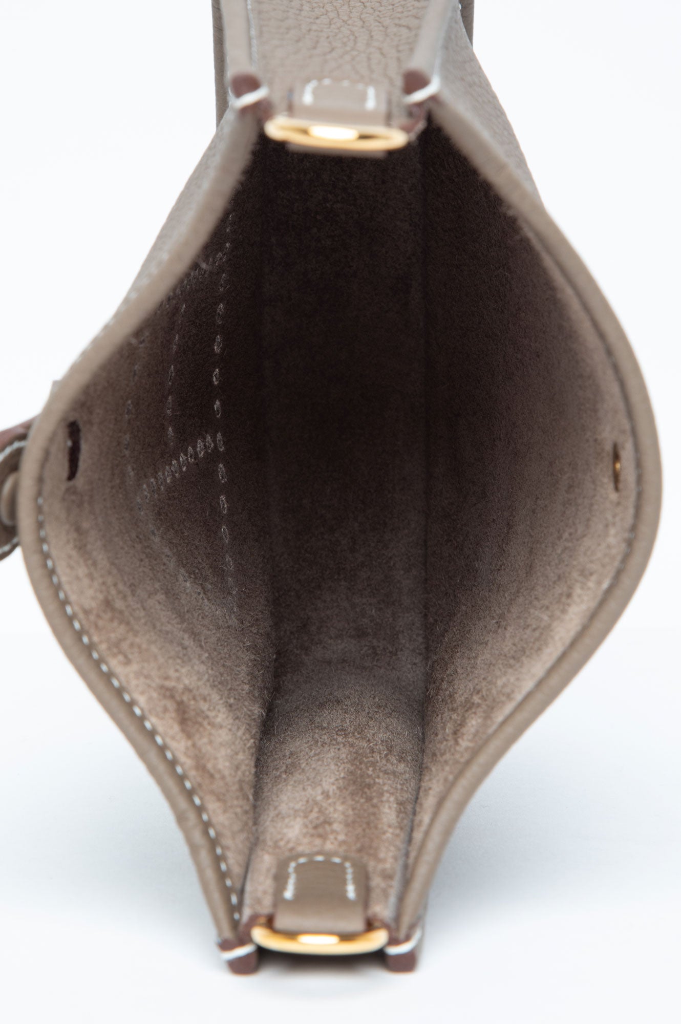 Hermes Mini Evelyne in Etaupe Clemence Leather GHW