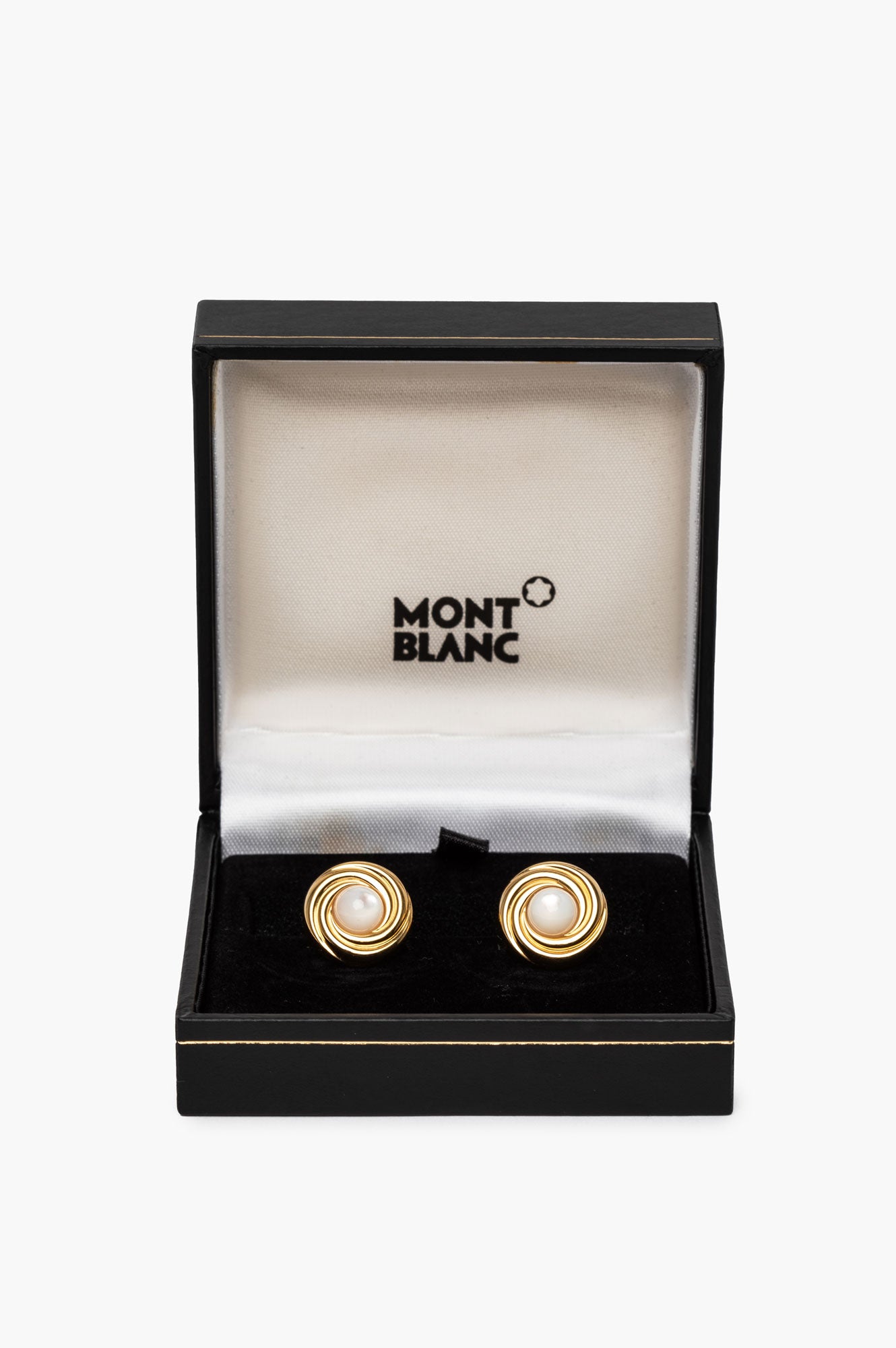 Montblanc Gold Tone Round Cufflinks