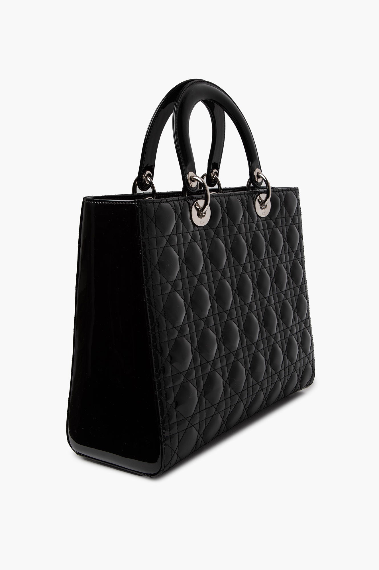 Christian Dior Large Black Patent Lady Dior