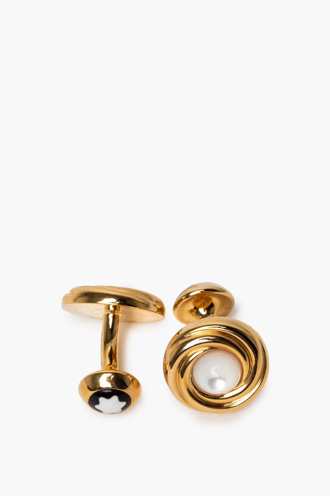 Montblanc Gold Tone Round Cufflinks