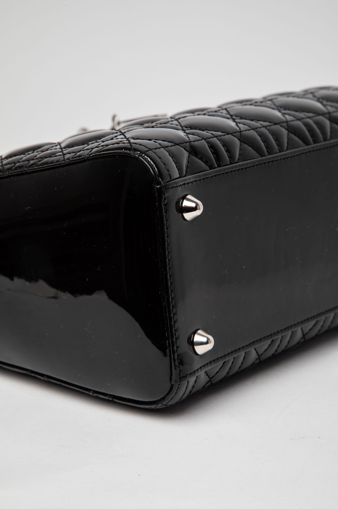 Christian Dior Large Black Patent Lady Dior