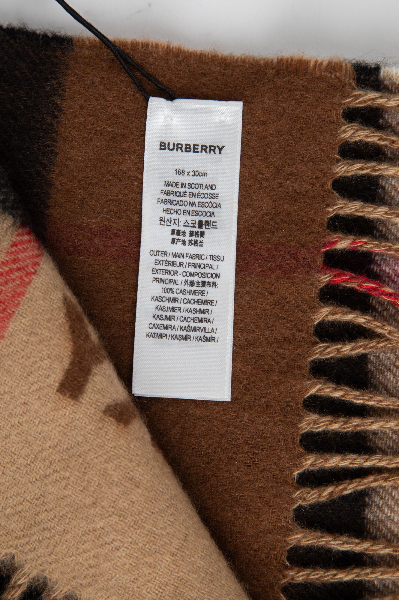 Burberry Brown Nova Check Cashmere Scarf