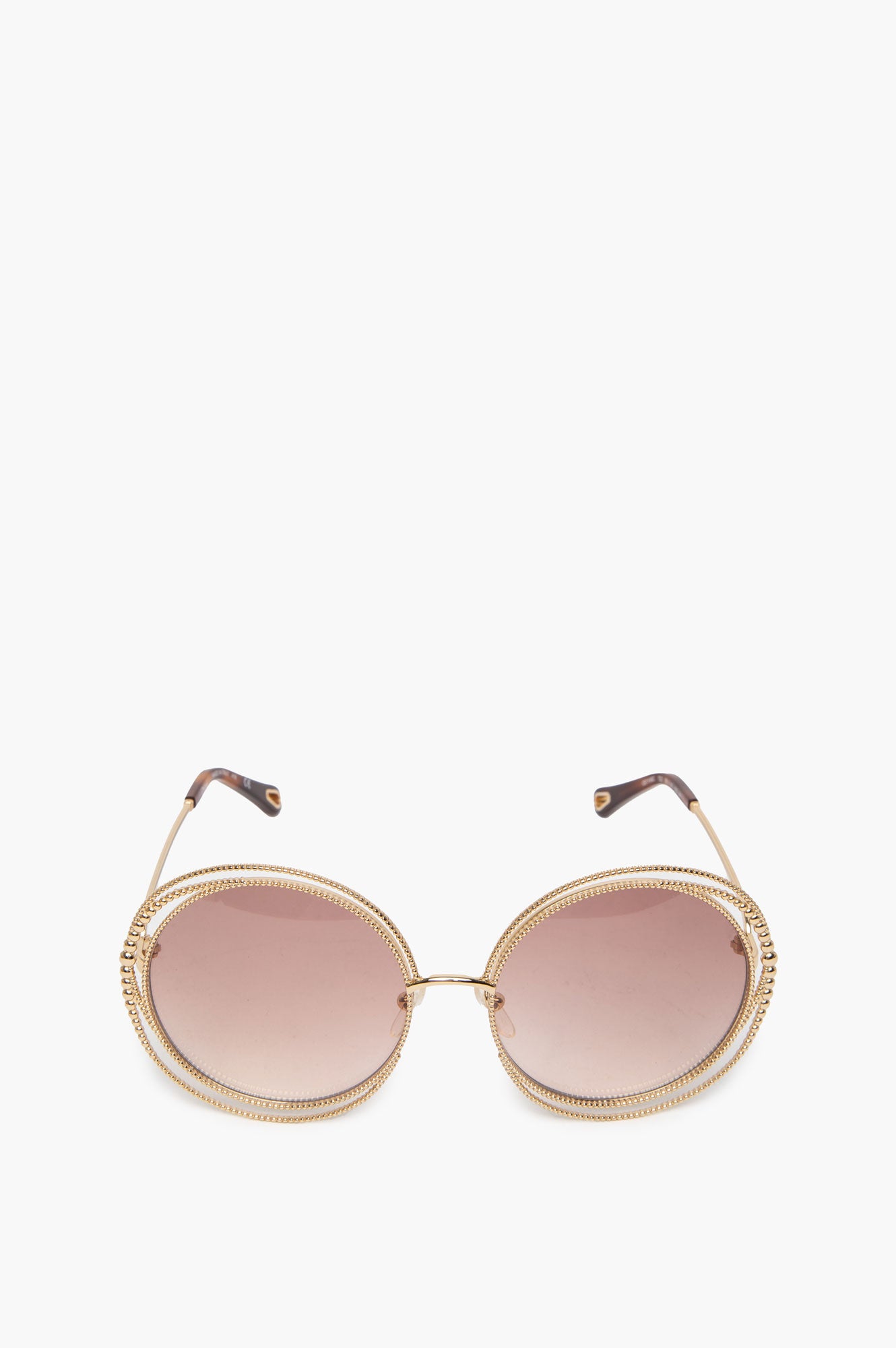 Chloe Gold Gradient Round Sunglasses