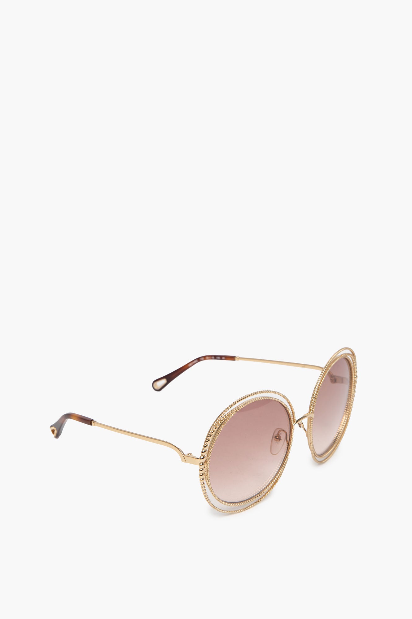 Chloe Gold Gradient Round Sunglasses