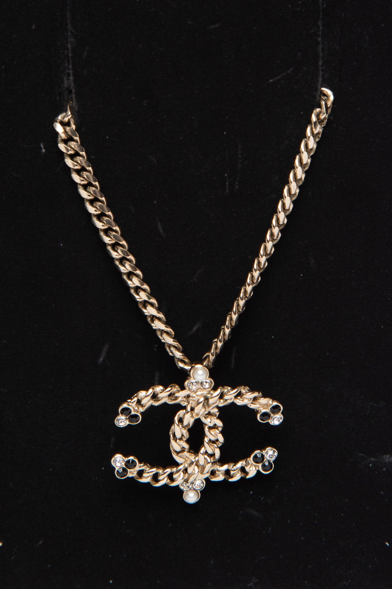 Chanel CC Gold Pendant Necklace