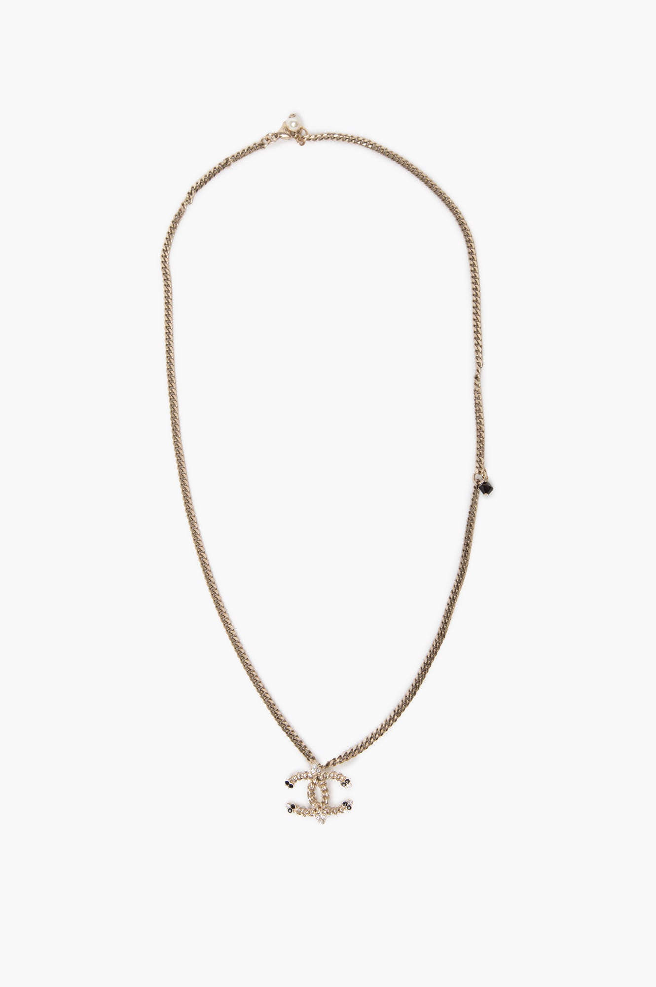 Chanel CC Gold Pendant Necklace
