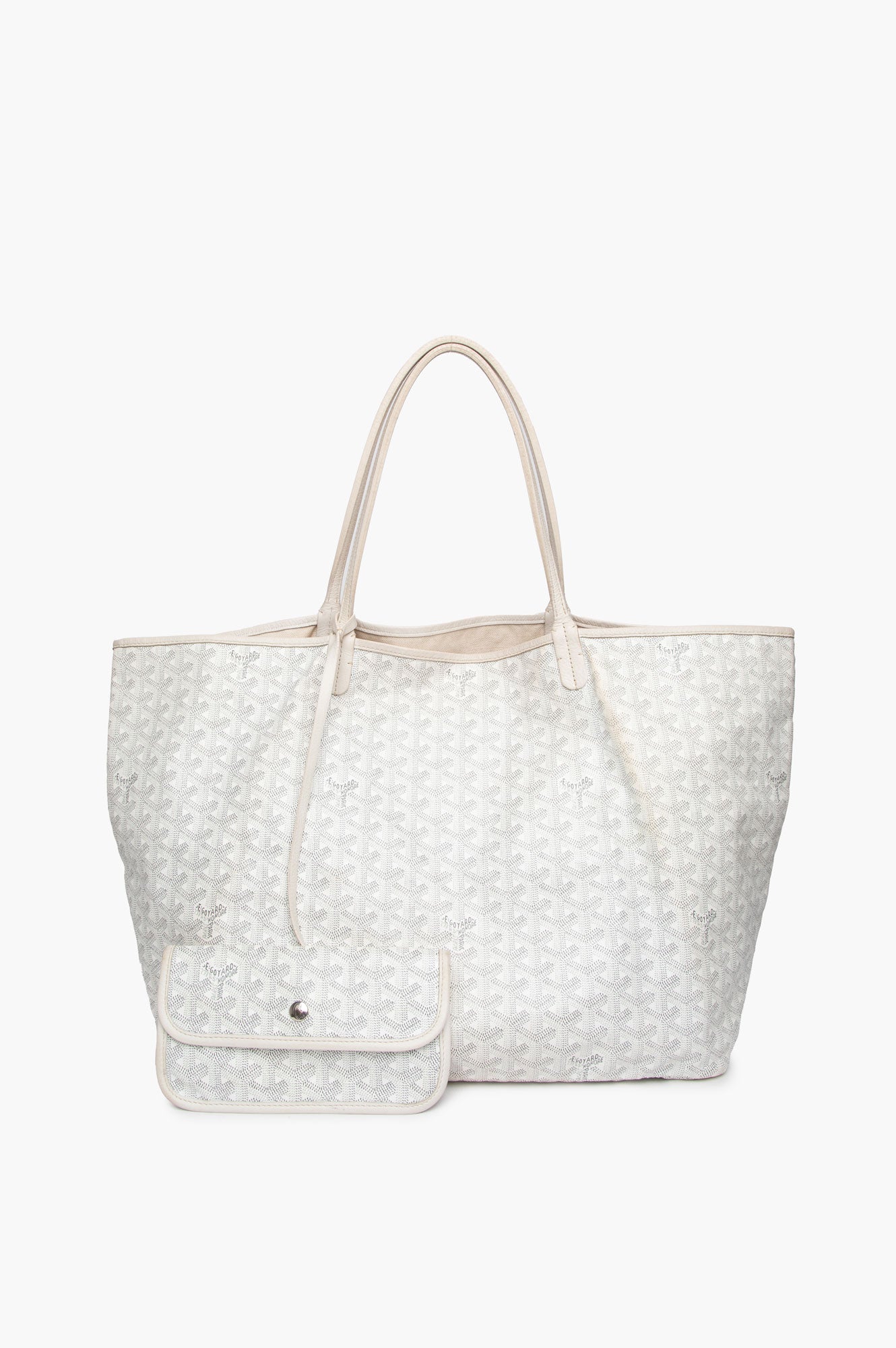 Goyard St. Louis White GM Tote With Pouch