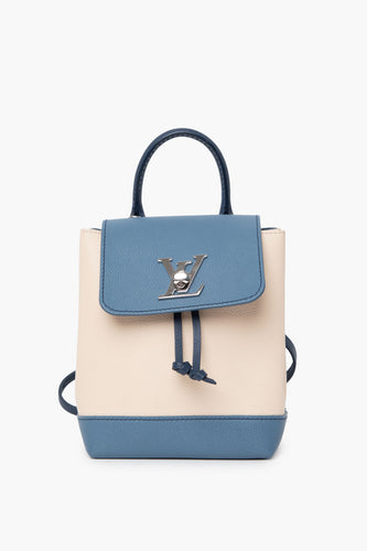 Louis Vuitton Blue / Beige Calfskin Lockme Backpack