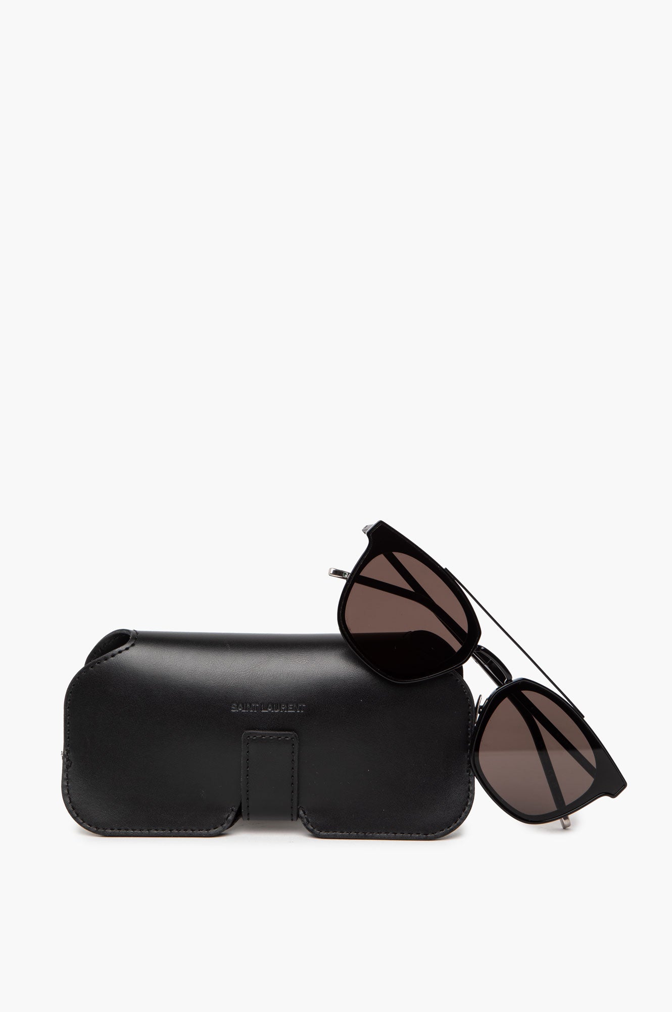 Saint Laurent Classic SL 28 Black Metal Aviator Sunglasses