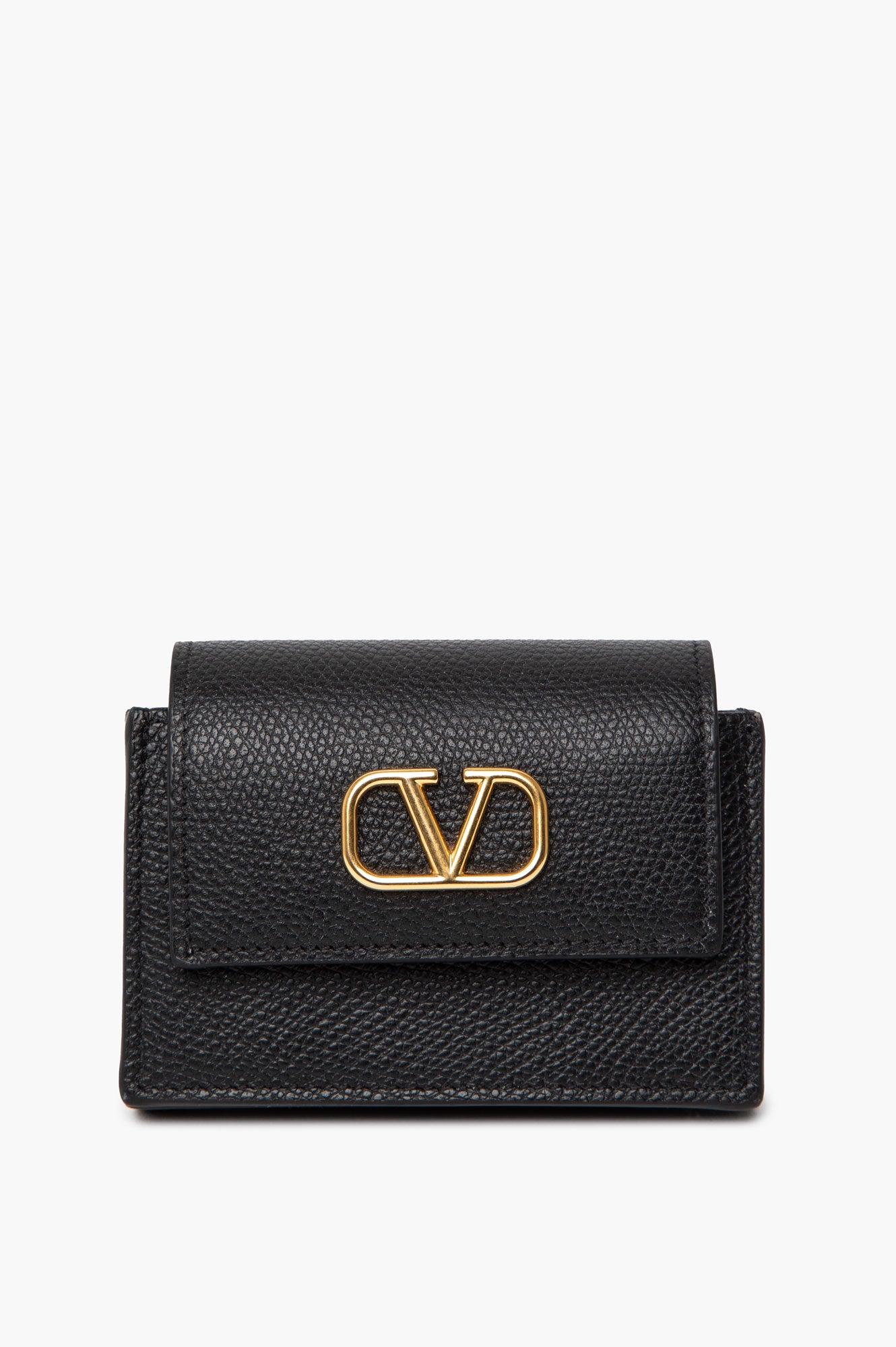 Valentino Black VLogo Signature Card Case