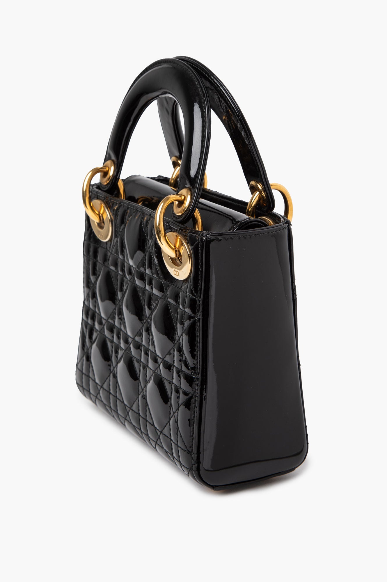 Christian Dior Black Patent Mini Lady Dior