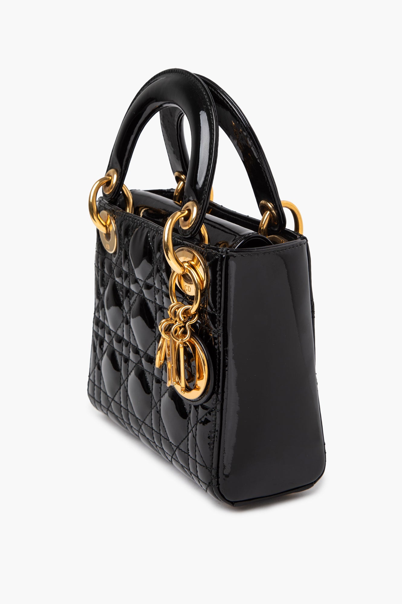 Christian Dior Black Patent Mini Lady Dior