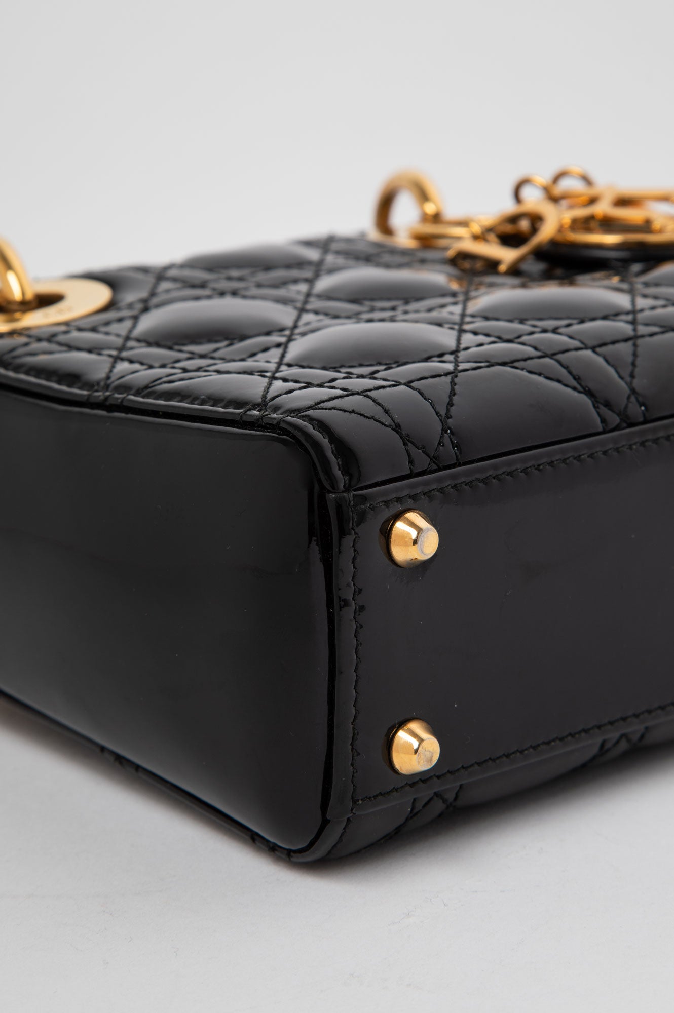 Christian Dior Black Patent Mini Lady Dior