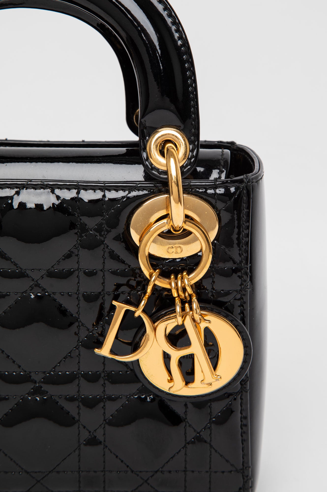 Christian Dior Black Patent Mini Lady Dior